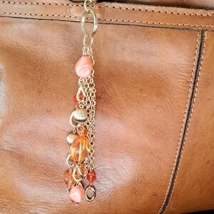 Hand Crafted Gold Peach and Pink Bag Purse Jewelry